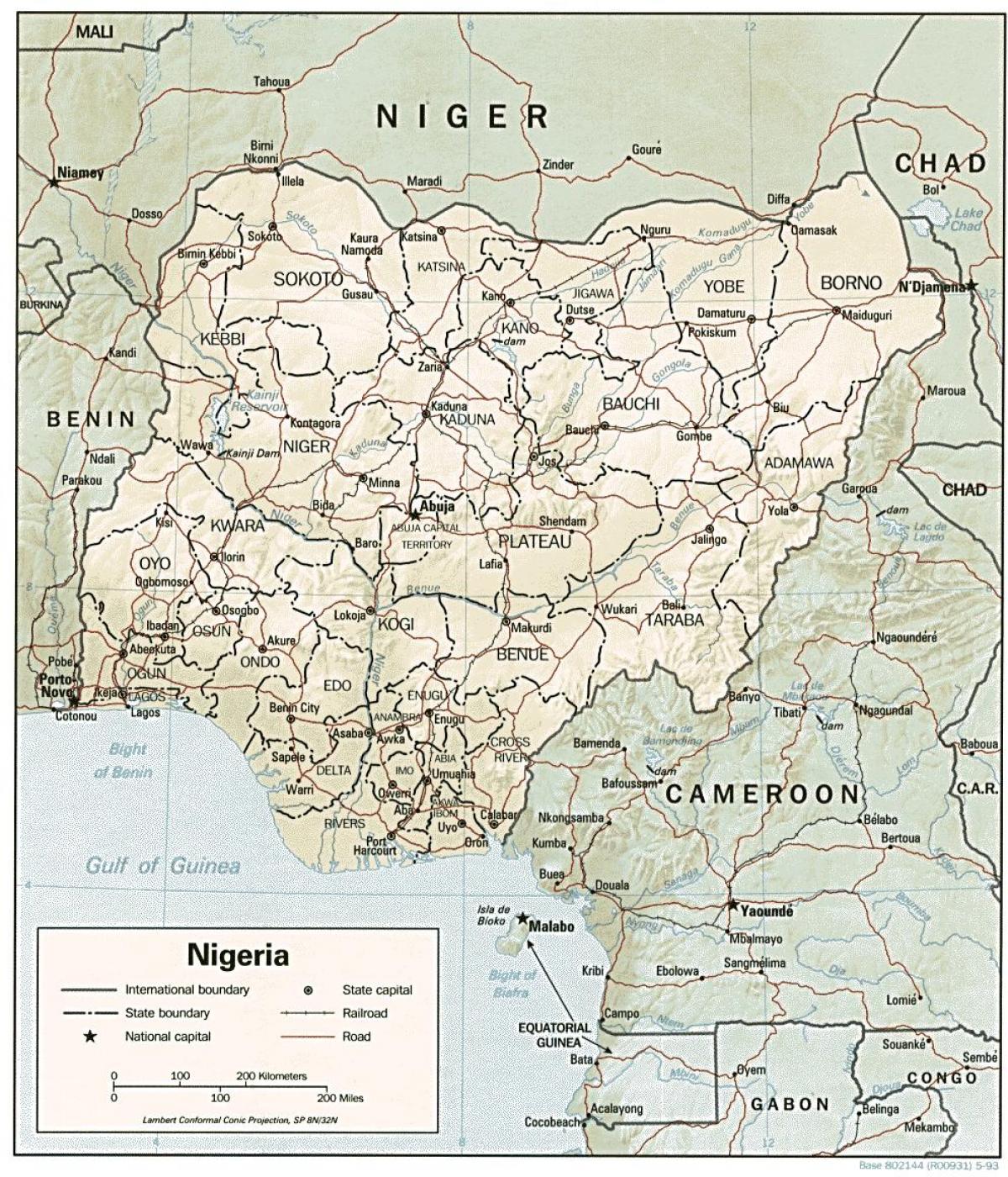 מפה של ניגריה תרשים