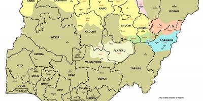 מפה של ניגריה-36 מדינות